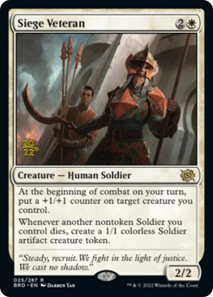 Siege Veteran [The Brothers' War Prerelease Promos] | Lots Moore NSW