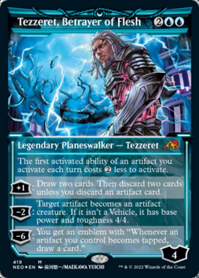 Tezzeret, Betrayer of Flesh (Showcase) (Foil Etched) [Kamigawa: Neon Dynasty] | Lots Moore NSW