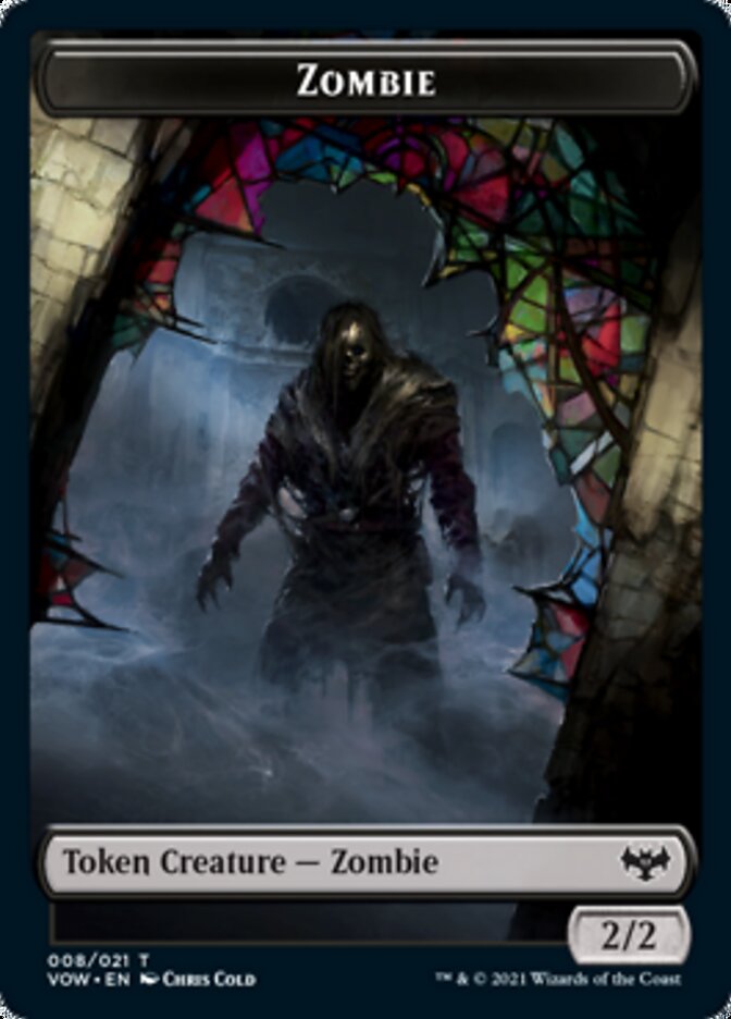 Zombie (008) // Human (010) Double-Sided Token [Innistrad: Crimson Vow Tokens] | Lots Moore NSW