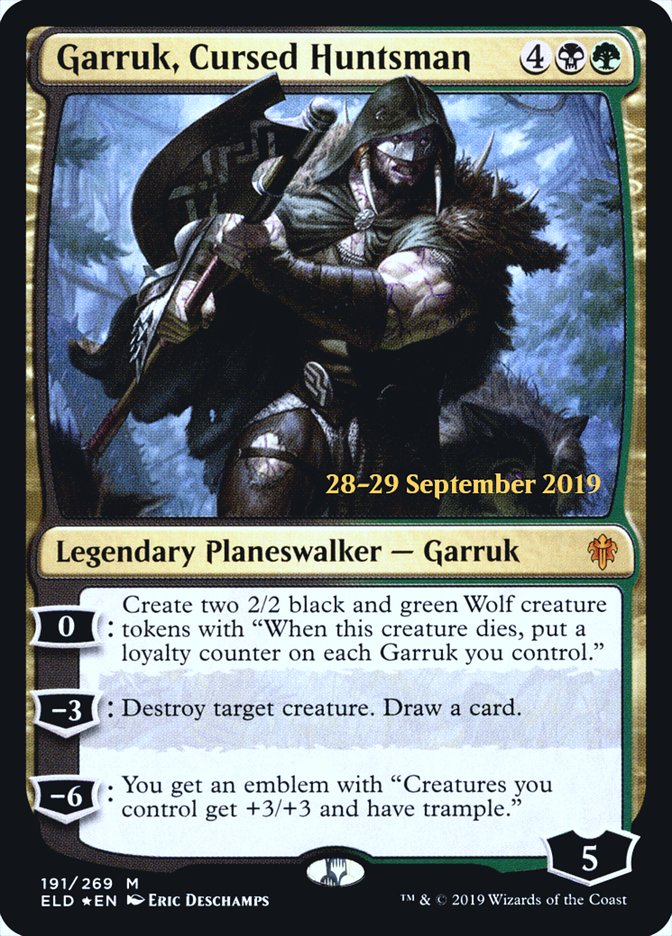 Garruk, Cursed Huntsman [Throne of Eldraine Prerelease Promos] | Lots Moore NSW