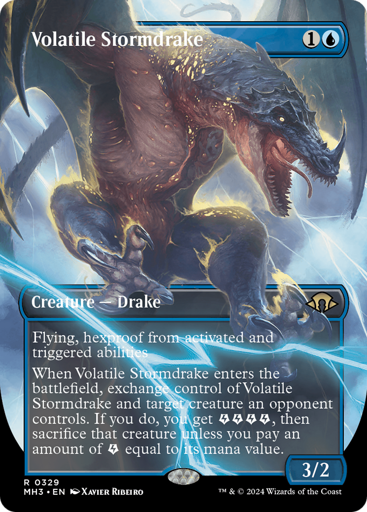 Volatile Stormdrake (Borderless) [Modern Horizons 3] | Lots Moore NSW