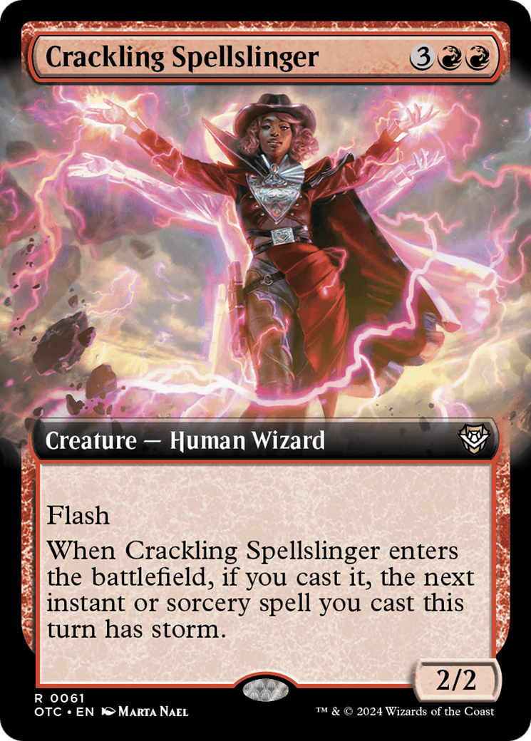 Crackling Spellslinger (Extended Art) [Outlaws of Thunder Junction Commander] | Lots Moore NSW