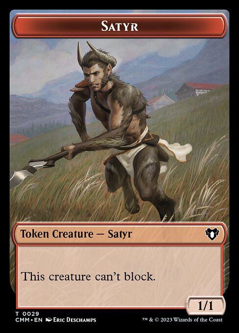 Spirit (0010) // Satyr Double-Sided Token [Commander Masters Tokens] | Lots Moore NSW