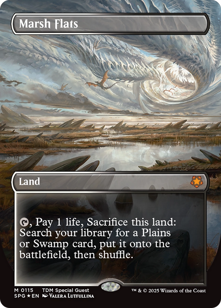 Marsh Flats (Borderless) (Dragonscale Foil) [Tarkir: Dragonstorm Special Guests] | Lots Moore NSW