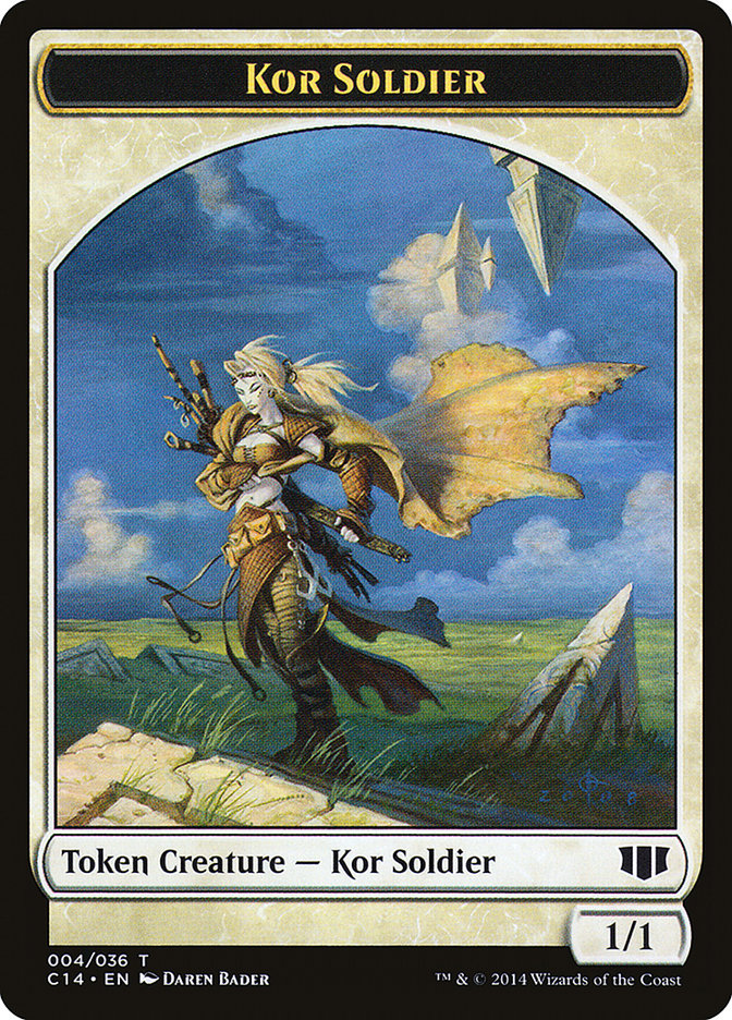 Kor Soldier // Pegasus Double-Sided Token [Commander 2014 Tokens] | Lots Moore NSW