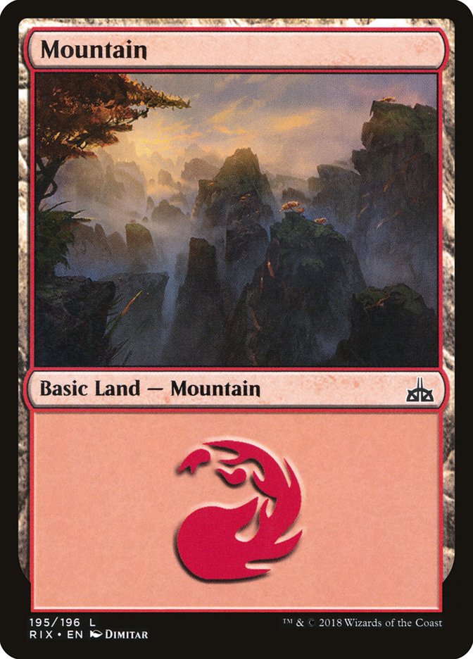 Mountain (195) [Rivals of Ixalan] | Lots Moore NSW