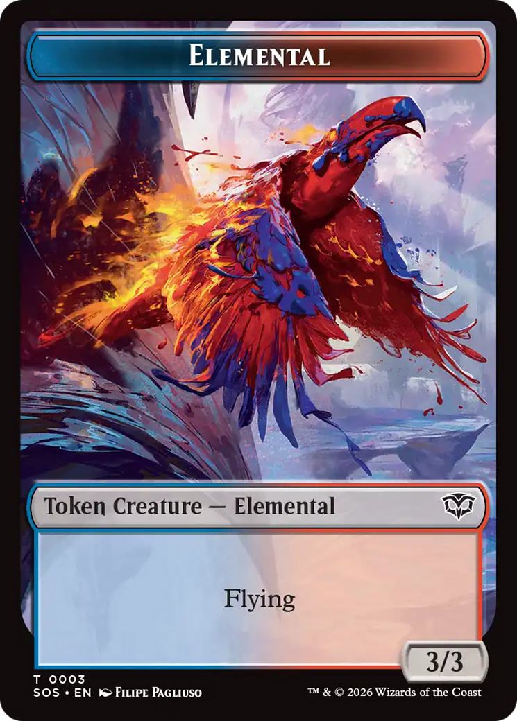 Elemental (0003) // Treasure Double-Sided Token [Secrets of Strixhaven Tokens] | Lots Moore NSW