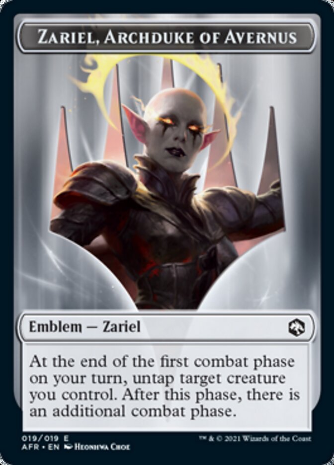 Devil // Zariel, Archduke of Avernus Emblem Double-Sided Token [Dungeons & Dragons: Adventures in the Forgotten Realms Tokens] | Lots Moore NSW