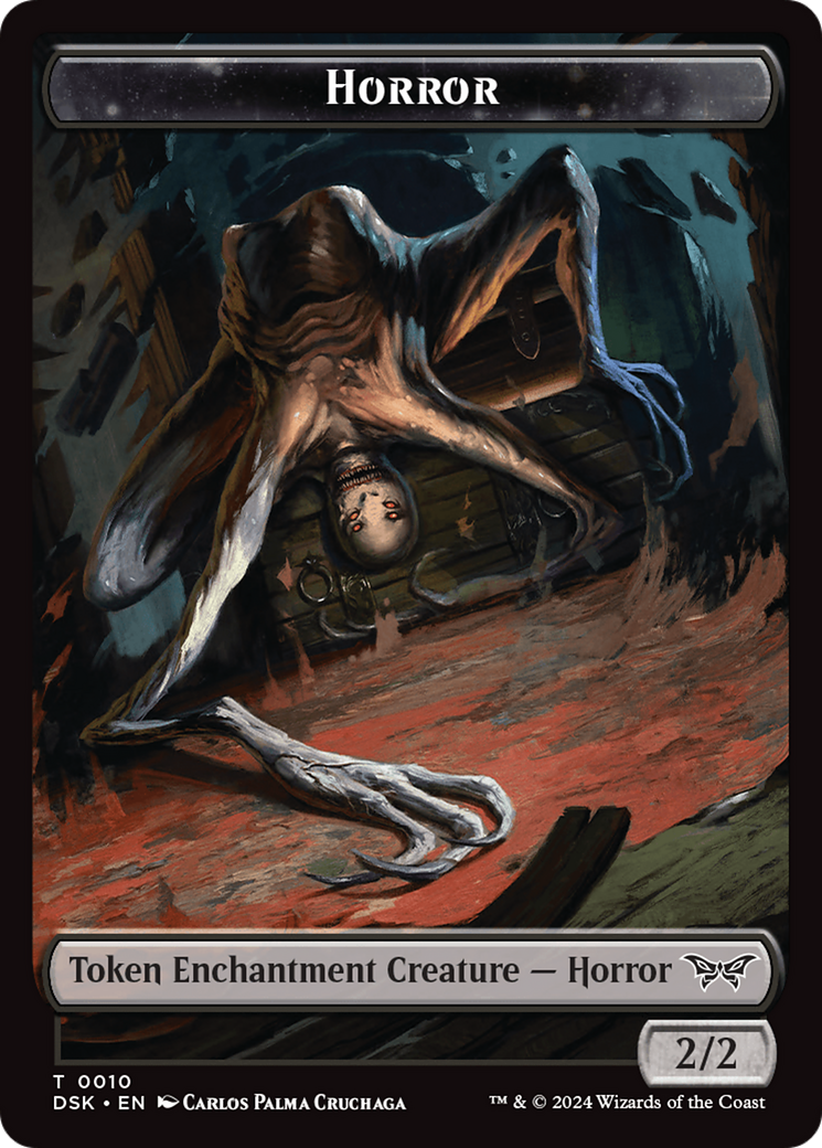 Horror // Glimmer Double-Sided Token [Duskmourn: House of Horror Tokens] | Lots Moore NSW