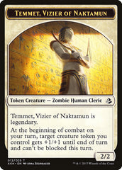 Temmet, Vizier of Naktamun // Zombie Double-Sided Token [Amonkhet Tokens] | Lots Moore NSW