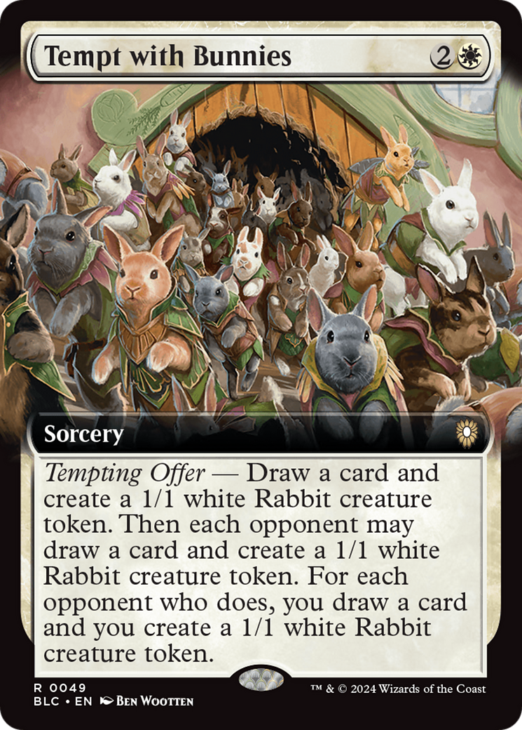 Tempt with Bunnies (Extended Art) [Bloomburrow Commander] | Lots Moore NSW