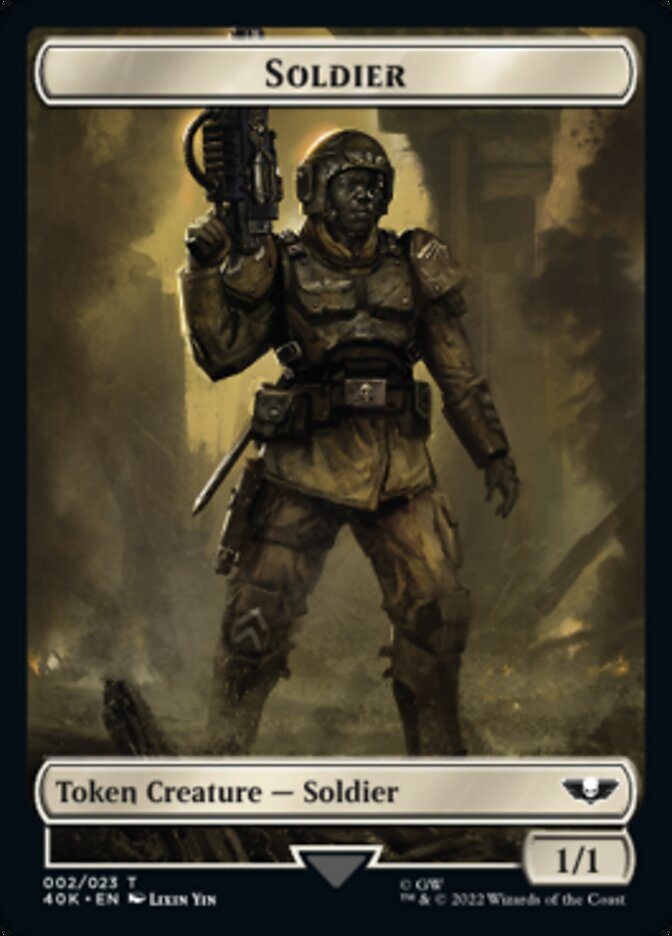 Soldier (002) // Zephyrim Double-Sided Token (Surge Foil) [Warhammer 40,000 Tokens] | Lots Moore NSW