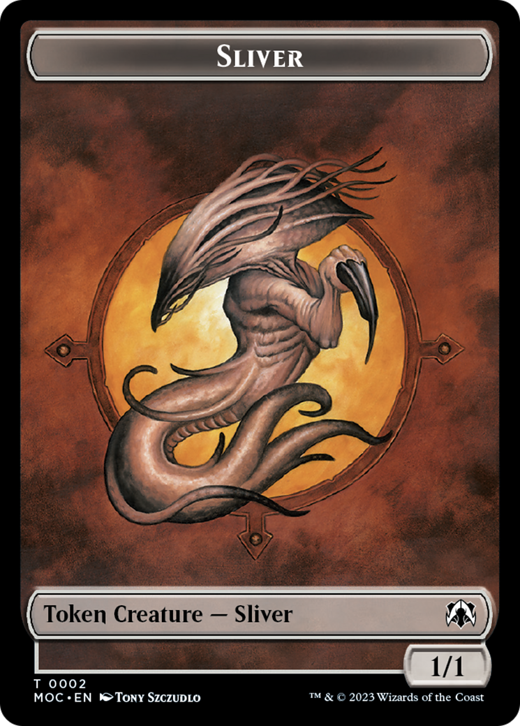 Goblin // Sliver Double-Sided Token [March of the Machine Commander Tokens] | Lots Moore NSW