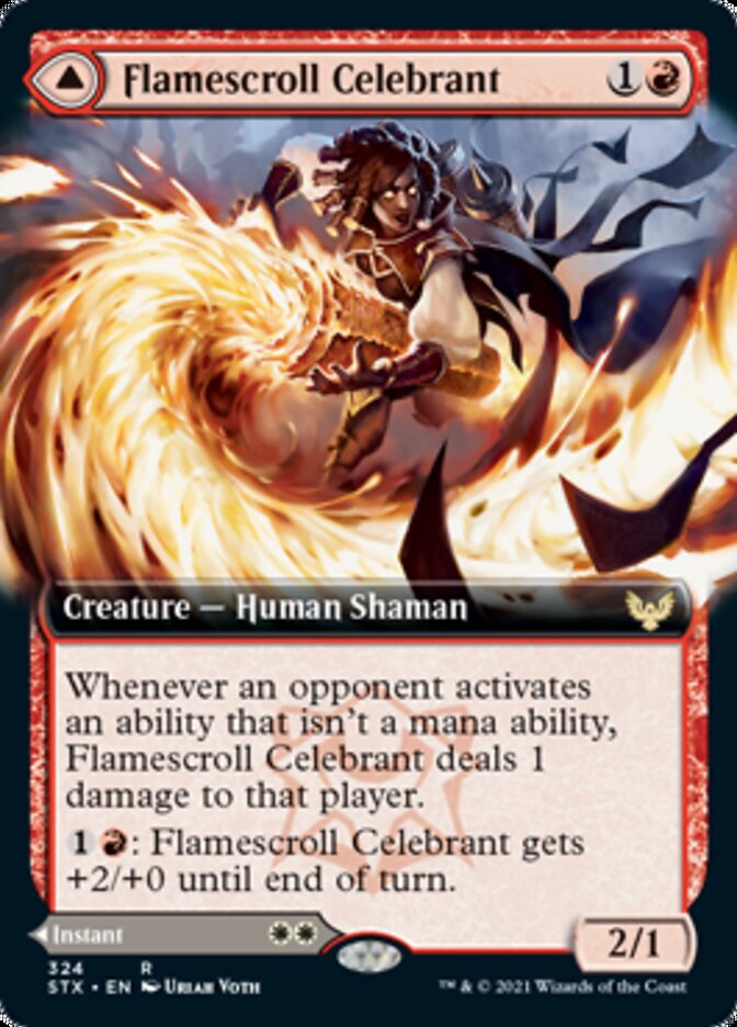 Flamescroll Celebrant // Revel in Silence (Extended Art) [Strixhaven: School of Mages] | Lots Moore NSW