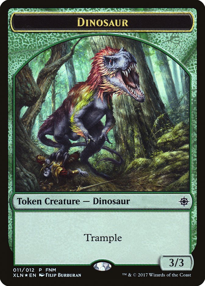 Dinosaur // Treasure Double-Sided Token [Friday Night Magic 2017] | Lots Moore NSW