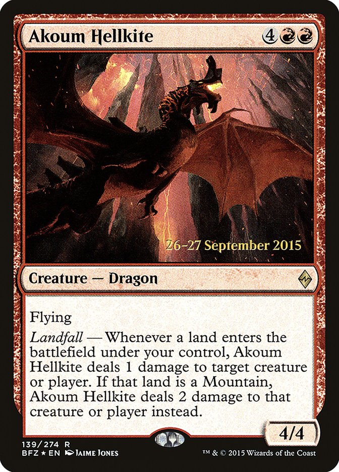 Akoum Hellkite [Battle for Zendikar Prerelease Promos] | Lots Moore NSW