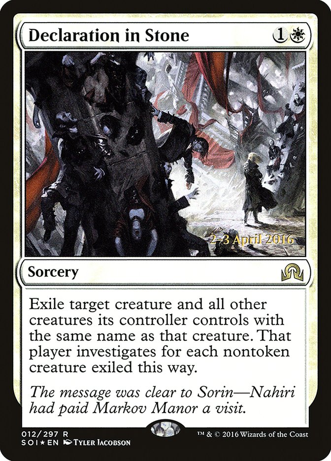 Declaration in Stone [Shadows over Innistrad Prerelease Promos] | Lots Moore NSW