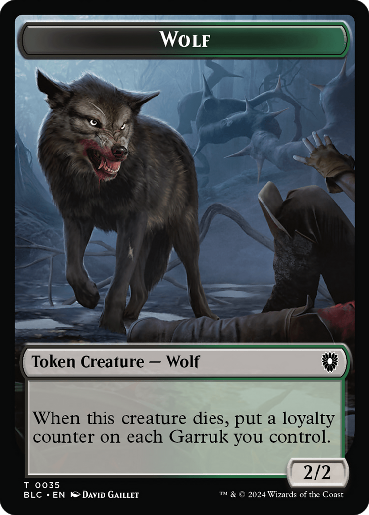 Human Soldier // Wolf (035) Double-Sided Token [Bloomburrow Commander Tokens] | Lots Moore NSW