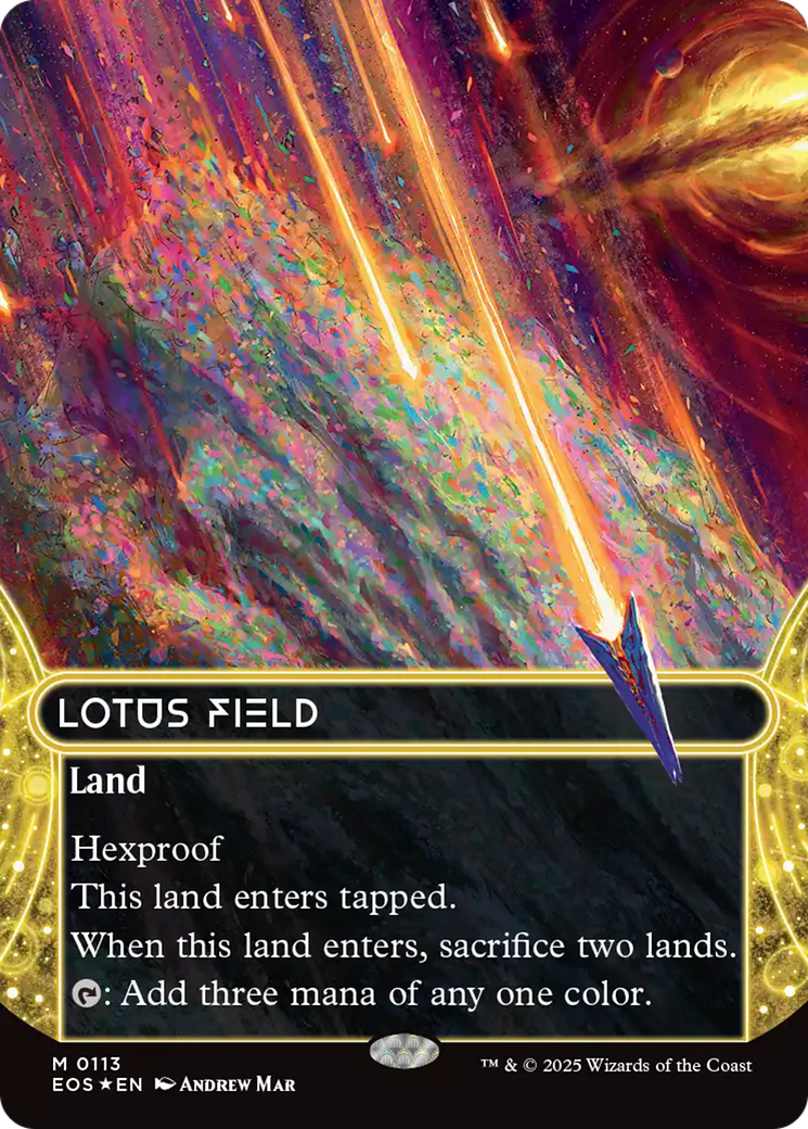 Lotus Field (0113) (Borderless) (Galaxy Foil) [Edge of Eternities: Stellar Sights] | Lots Moore NSW
