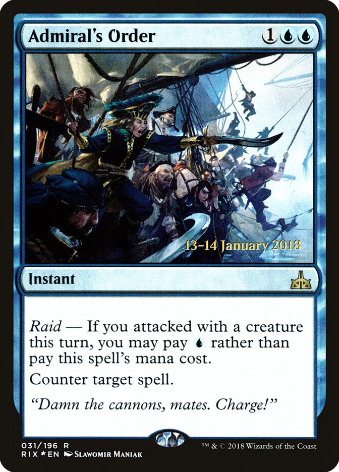 Admiral's Order [Rivals of Ixalan Prerelease Promos] | Lots Moore NSW