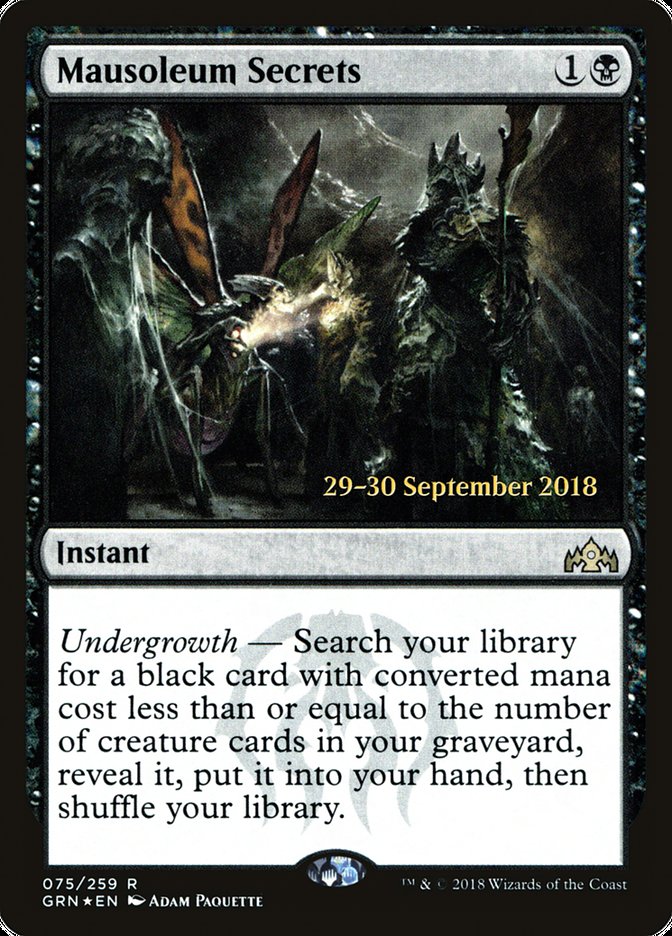 Mausoleum Secrets [Guilds of Ravnica Prerelease Promos] | Lots Moore NSW