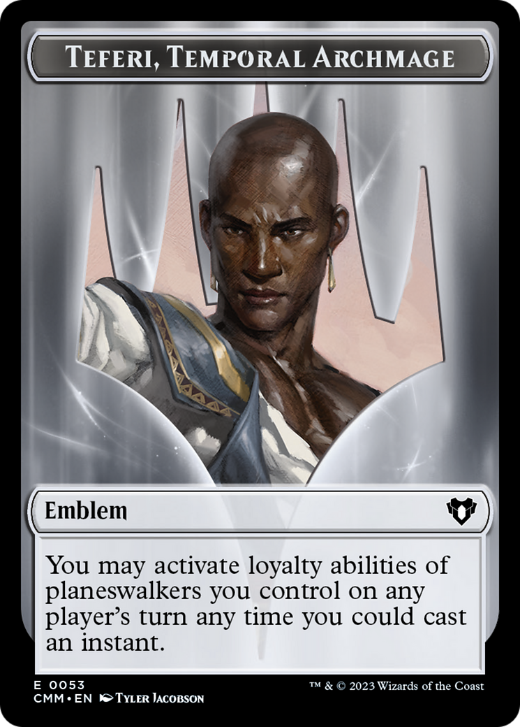 Teferi, Temporal Archmage Emblem [Commander Masters Tokens] | Lots Moore NSW