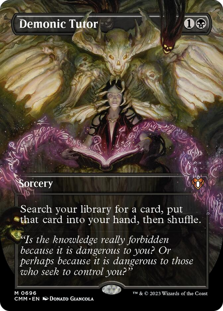 Demonic Tutor (Borderless Alternate Art) [Commander Masters] | Lots Moore NSW