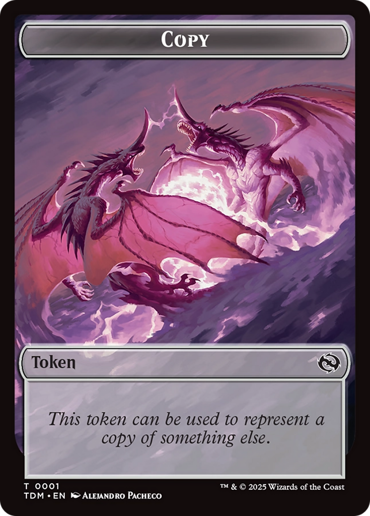 Copy // Dragon (0014) Double-Sided Token [Tarkir: Dragonstorm Commander Tokens] | Lots Moore NSW