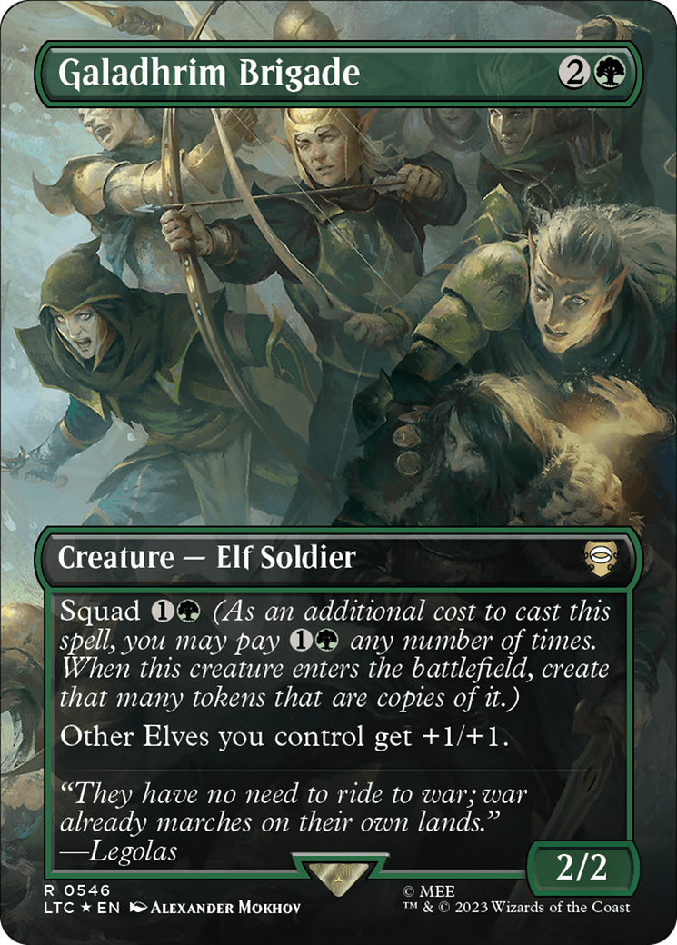 Galadhrim Brigade (Borderless) (Surge Foil) [The Lord of the Rings: Tales of Middle-Earth Commander] | Lots Moore NSW