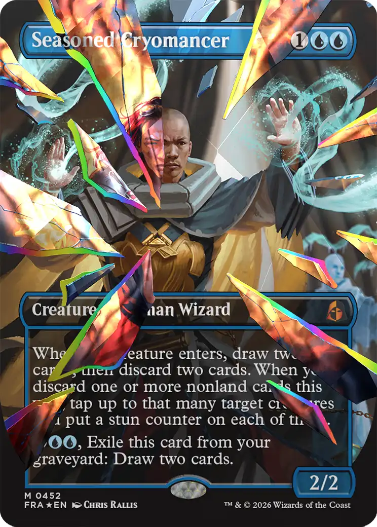 Seasoned Cryomancer (Borderless) (Facet Foil) (0452) [Reality Fracture] | Lots Moore NSW