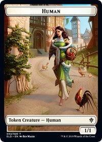 Human // Food (18) Double-Sided Token [Throne of Eldraine Tokens] | Lots Moore NSW