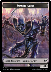 Human Warrior // Zombie Army Double-Sided Token [Commander Masters Tokens] | Lots Moore NSW