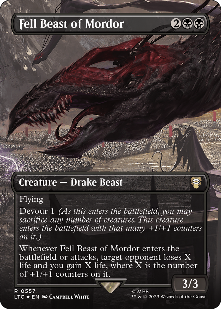 Fell Beast of Mordor (Borderless) (Surge Foil) [The Lord of the Rings: Tales of Middle-Earth Commander] | Lots Moore NSW