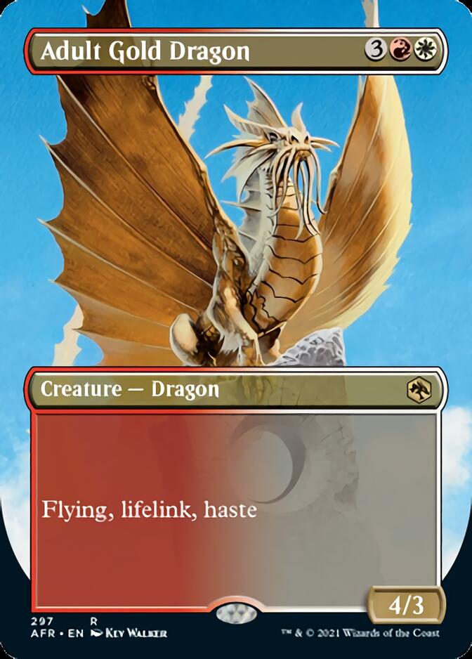 Adult Gold Dragon (Borderless Alternate Art) [Dungeons & Dragons: Adventures in the Forgotten Realms] | Lots Moore NSW