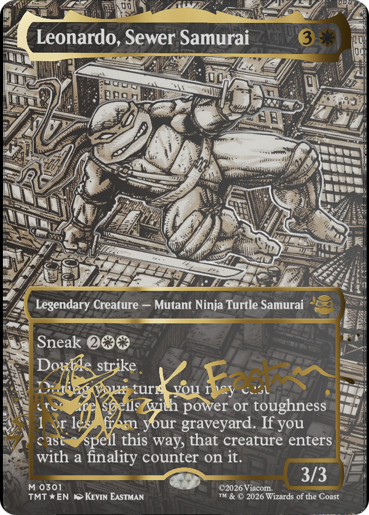 Leonardo, Sewer Samurai (Borderless) (Gold-Stamped Signature) [Teenage Mutant Ninja Turtles] | Lots Moore NSW