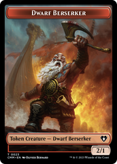 Elemental (0024) // Dwarf Berserker Double-Sided Token [Commander Masters Tokens] | Lots Moore NSW