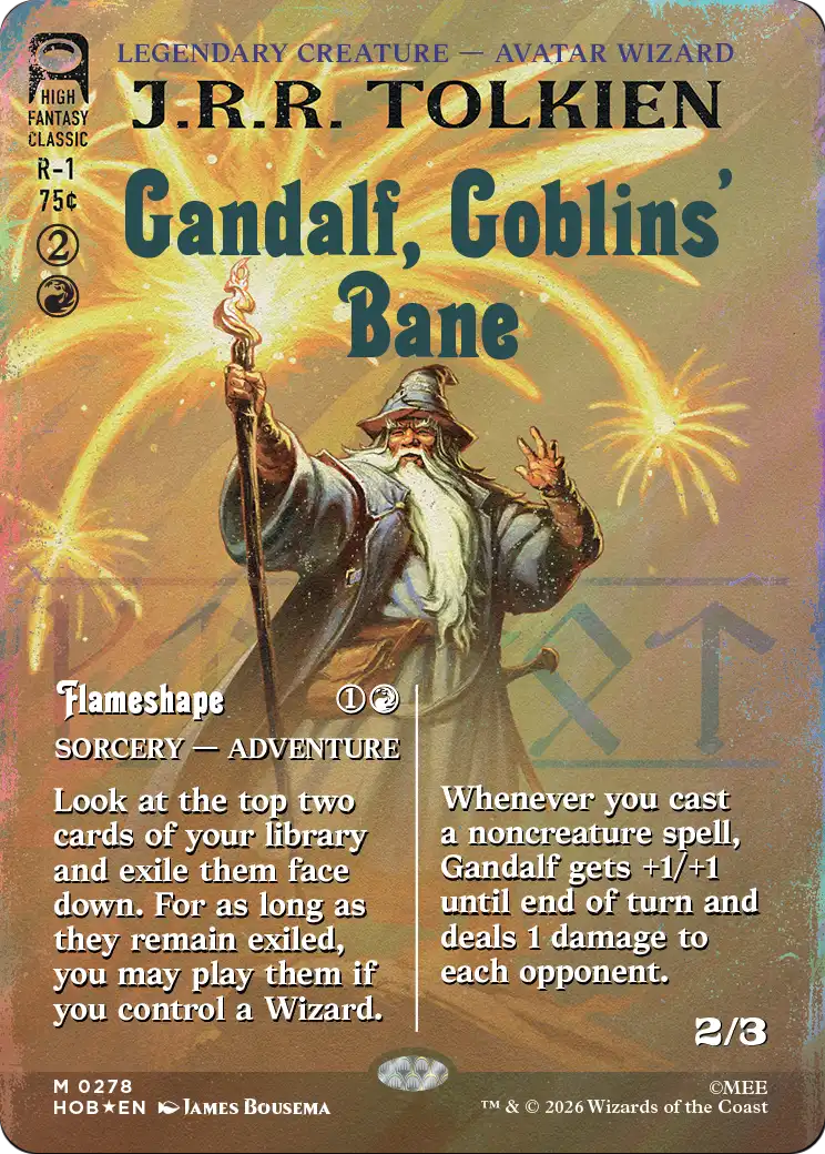 Gandalf, Goblins' Bane (Borderless) (Surge Foil) [The Hobbit] | Lots Moore NSW