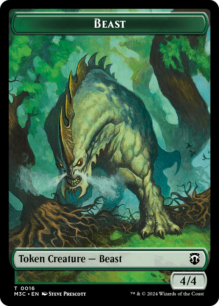 Beast (0016) (Ripple Foil) // Copy Double-Sided Token [Modern Horizons 3 Commander Tokens] | Lots Moore NSW