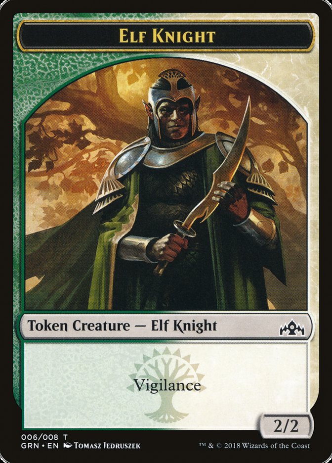 Saproling // Elf Knight Double-Sided Token [Guilds of Ravnica Guild Kit Tokens] | Lots Moore NSW