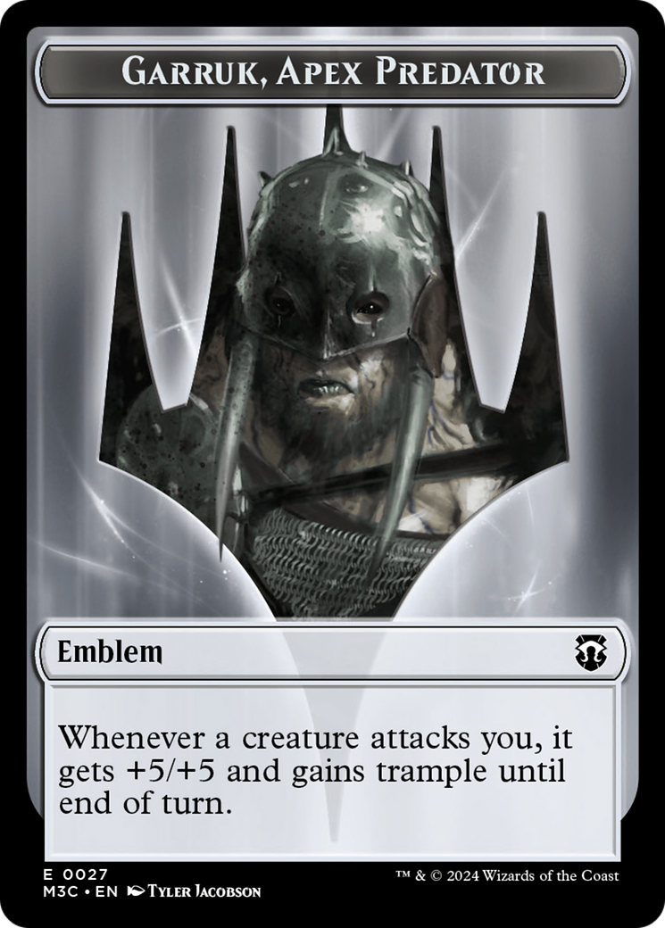 Garruk, Apex Predator Emblem // Saproling Double-Sided Token [Modern Horizons 3 Commander Tokens] | Lots Moore NSW