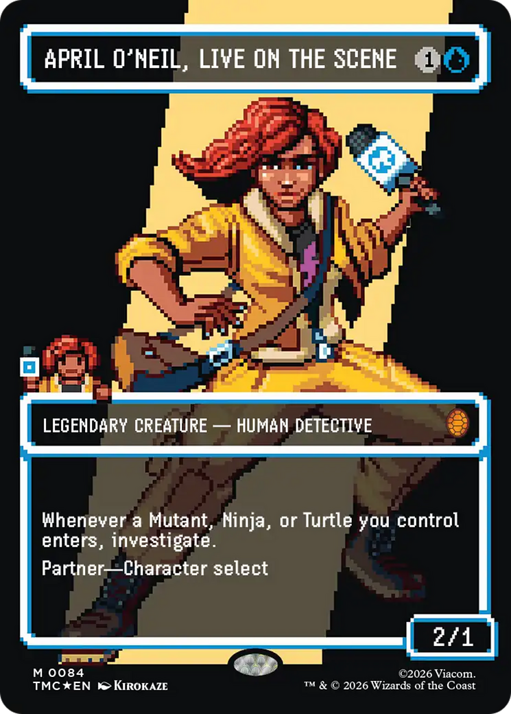 April O'Neil, Live on the Scene (Borderless) (Surge Foil) [Teenage Mutant Ninja Turtles Commander] | Lots Moore NSW