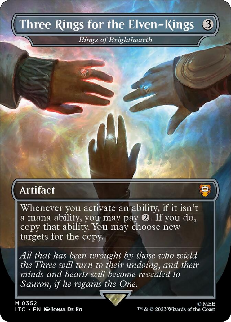 Three Rings for the Elven-Kings - Rings of Brighthearth (Borderless) [The Lord of the Rings: Tales of Middle-Earth Commander] | Lots Moore NSW