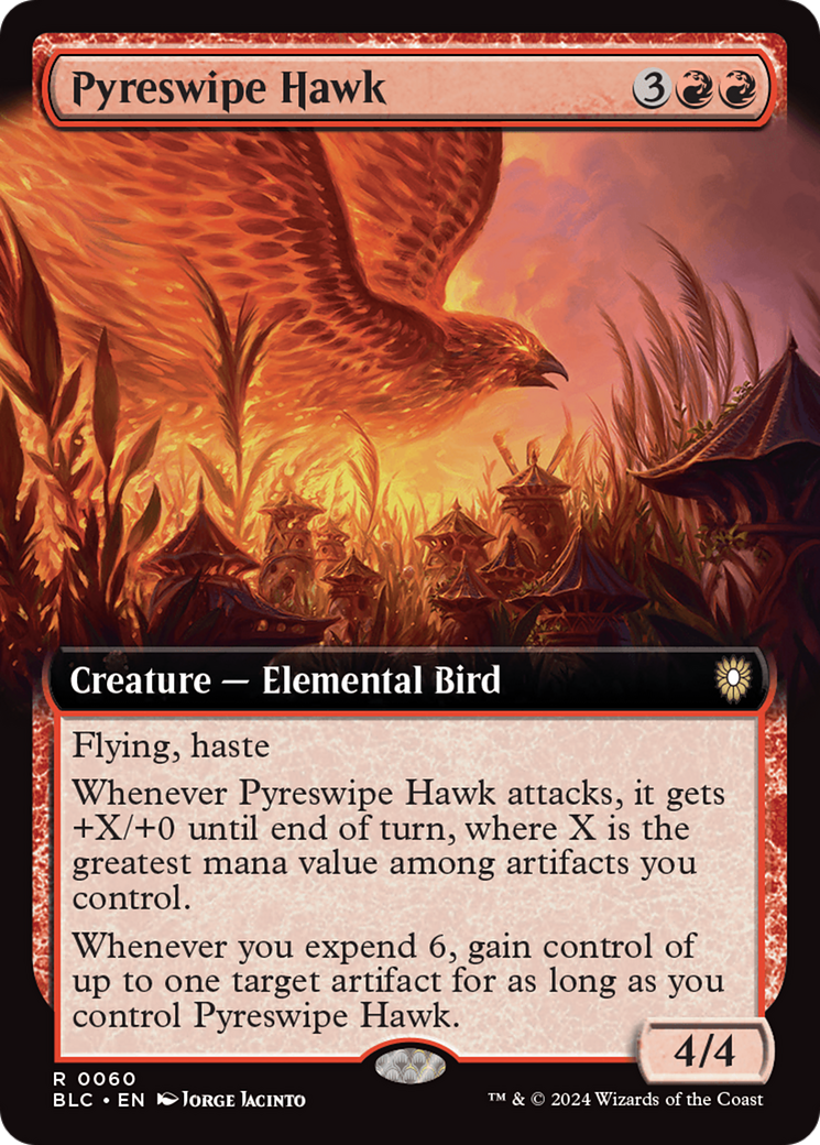 Pyreswipe Hawk (Extended Art) [Bloomburrow Commander] | Lots Moore NSW