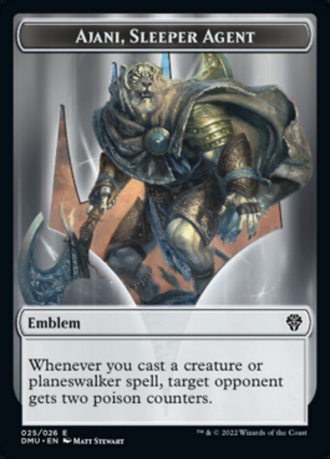 Soldier // Ajani, Sleeper Agent Emblem Double-Sided Token [Dominaria United Tokens] | Lots Moore NSW