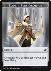 Warrior // Elspeth, Sun's Champion Emblem Double-Sided Token [March of the Machine Commander Tokens] | Lots Moore NSW