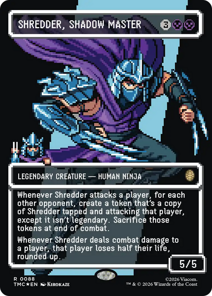Shredder, Shadow Master (Borderless) (Surge Foil) [Teenage Mutant Ninja Turtles Commander] | Lots Moore NSW
