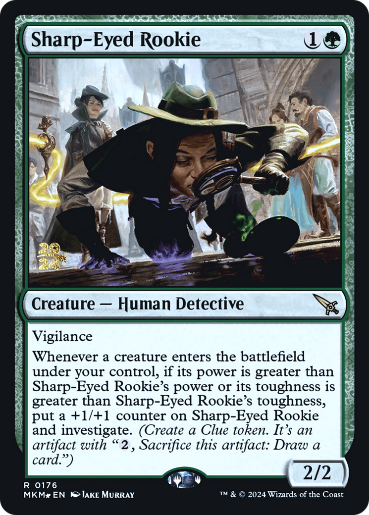 Sharp-Eyed Rookie [Murders at Karlov Manor Prerelease Promos] | Lots Moore NSW
