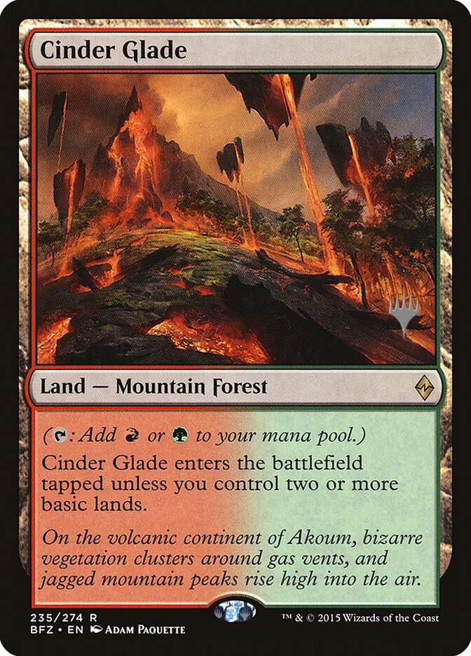 Cinder Glade (Promo Pack) [Battle for Zendikar Promos] | Lots Moore NSW