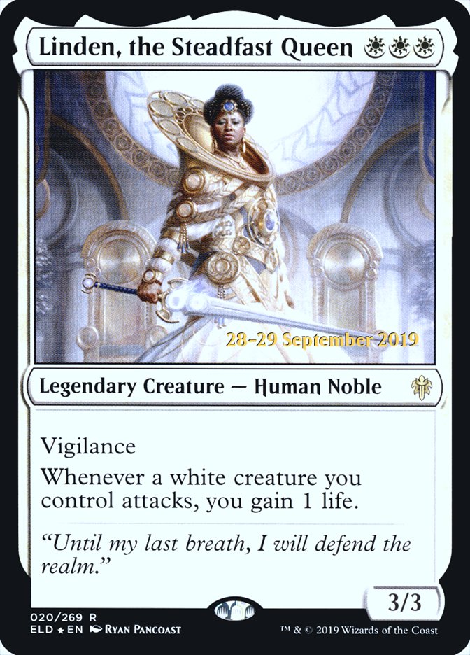 Linden, the Steadfast Queen [Throne of Eldraine Prerelease Promos] | Lots Moore NSW