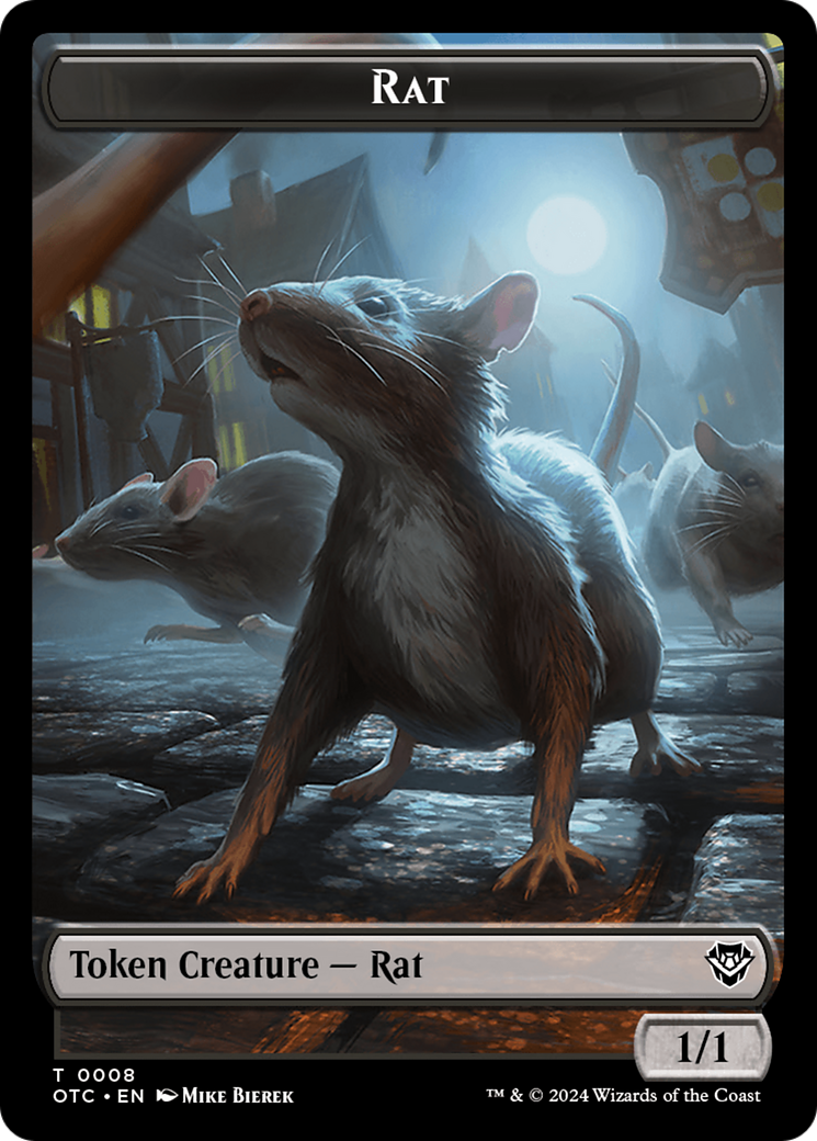 Rat // Blood Double-Sided Token [Outlaws of Thunder Junction Commander Tokens] | Lots Moore NSW